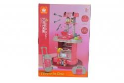 детска играчка от пластмаса, голяма, кухня, багажна количка 42х61х7 см.