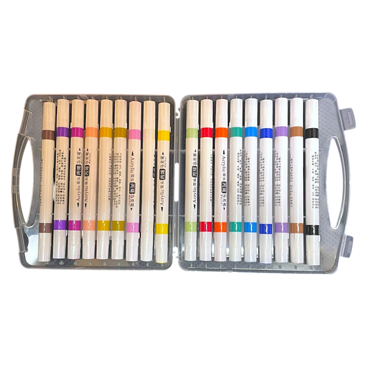 Двойни акрилни маркери AODEMEI – 18 Маркери двувърхи