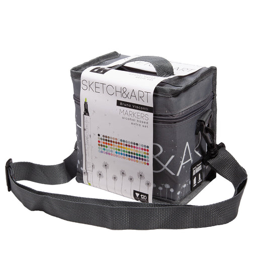 Перманентни двувърхи маркери Sketch&Art - 120 цв.