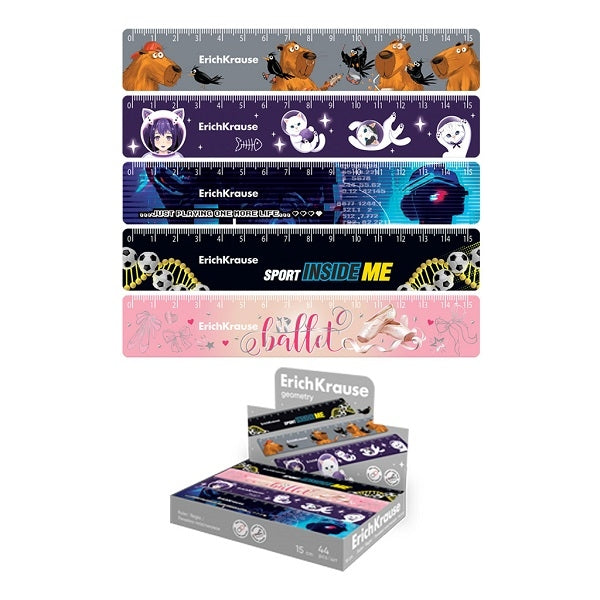 Пластмасова линия ErichKrause® Frozen Beauty, 15 см
