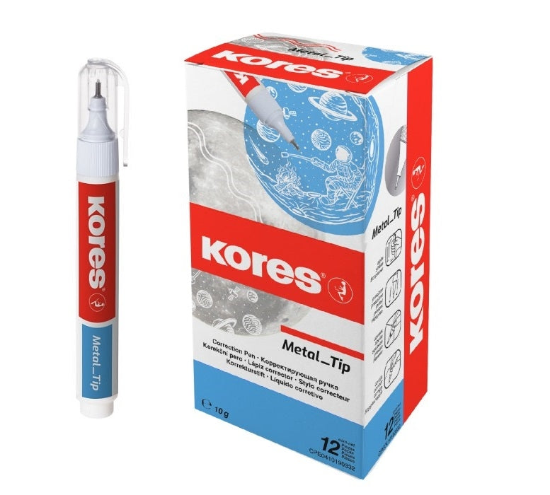 Коректор химикалка KORES с метален връх, 10 гр.