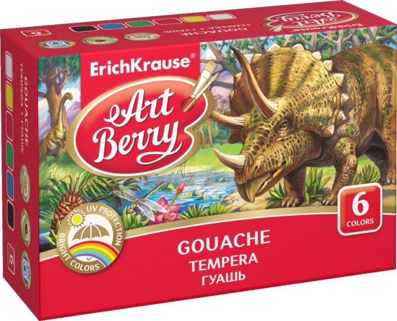 Темперни бои ErichKrause ArtBerry® с UV защита 6 цвята