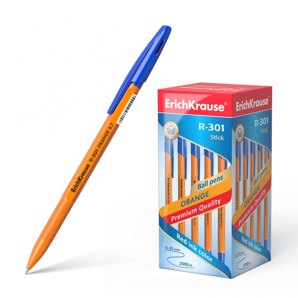 Химикалка ErichKrause® R-301 Stick Orange 0.7 mm