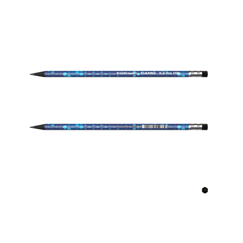 Графитен молив ErichKrause® Dots, триъгълен, пластмасов, с гумичка, HB