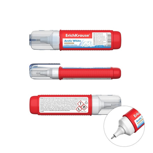 Коректор-химикалка ErichKrause® Arctic white, 12 ml