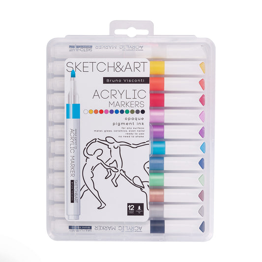 Акрилни маркери Sketch&Art - 12 цв.