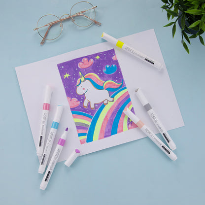 Акрилни маркери Sketch&Art - 6 цв. основни,пастелни