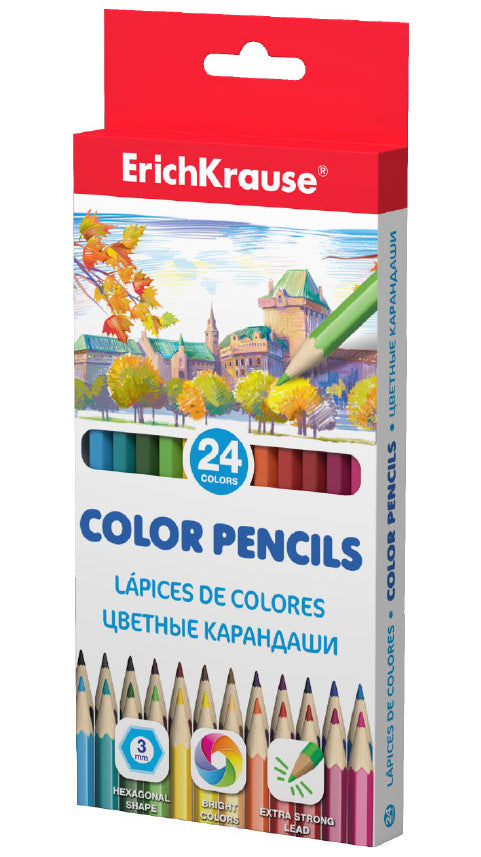 Цветни моливи ErichKrause® 3 mm, 24 цвята