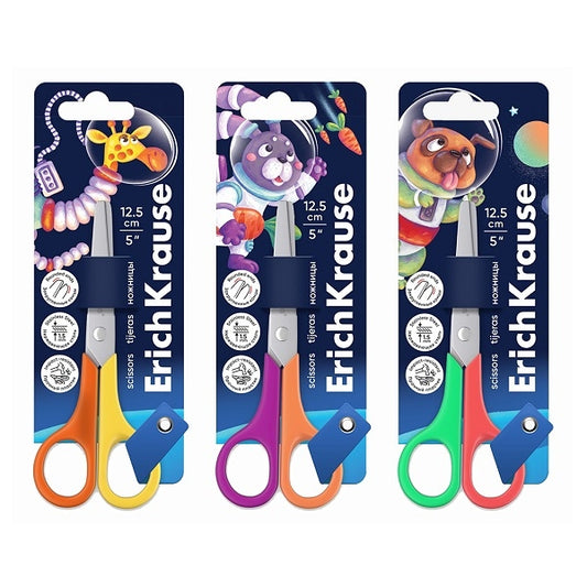 Ножица за левичари ErichKrause® FunCut Space Animals, 12.5 cm, микс