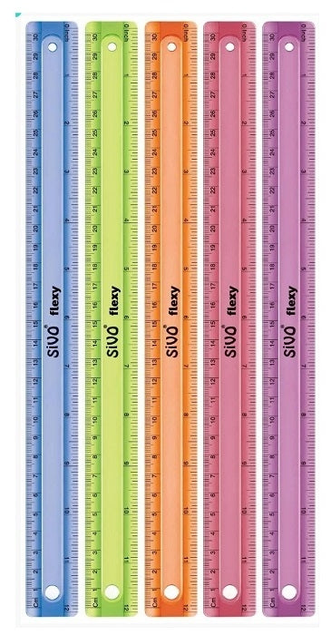 Линия SiVO Flexy 30 см, гъвкава пластмаса, прозрачна, 5 цвята микс