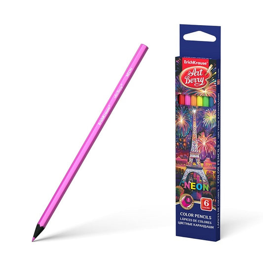 Цветни моливи ErichKrause ArtBerry® Neon, 6 цвята