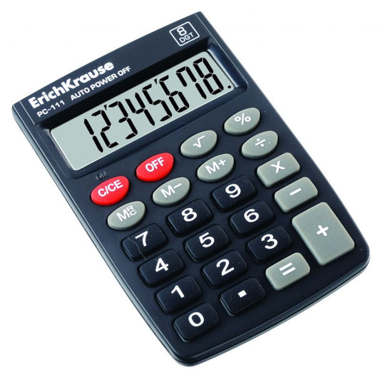Калкулатор ErichKrause® PС-111, черен, 8 разряден