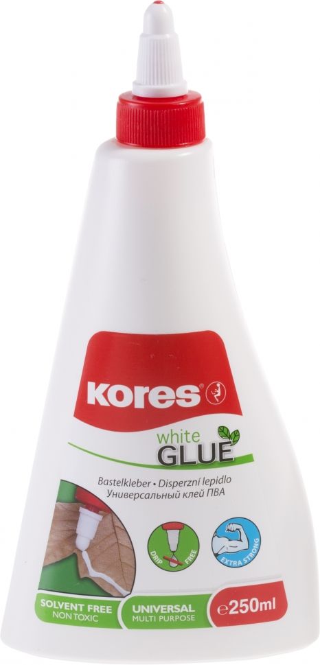 Бяло PVA лепило KORES, 250ml