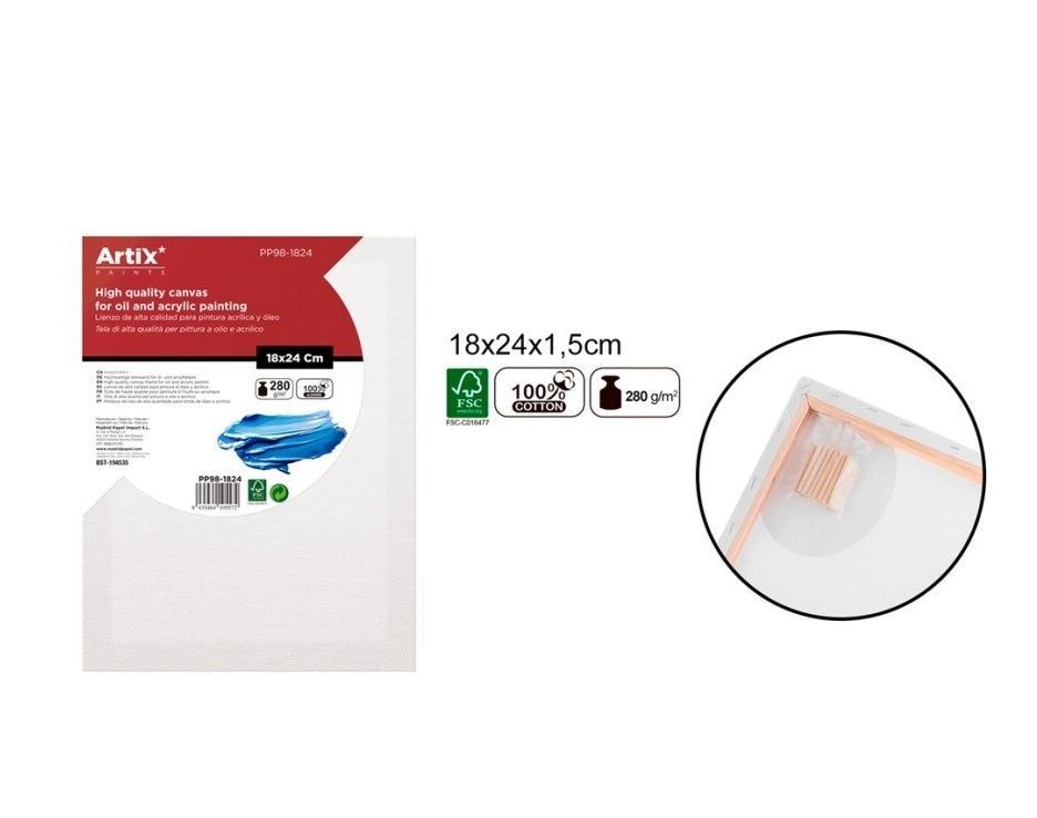 Платно за рисуване MP Artix с рамка, 280 g/m², 18х24 см.