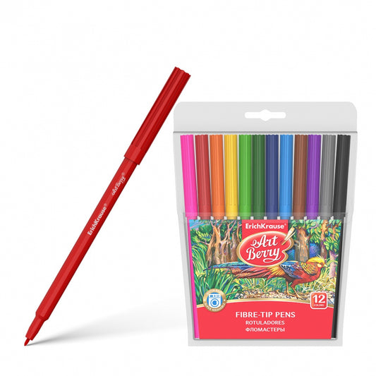 Флумастери ErichKrause ArtBerry® Super Washable, 12 цвята