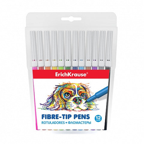 Флумастери ErichKrause® Washable 12 цвята (в PVC опаковка 12 бр.)