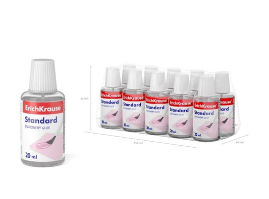 Течно лепило ErichKrause® Standart с четка, 20 ml